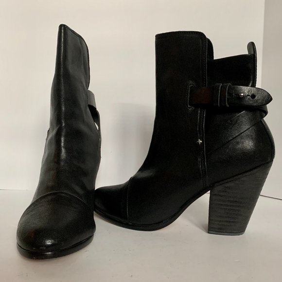rag & bone Kinsey Black Leather Boot 38.5/8.5